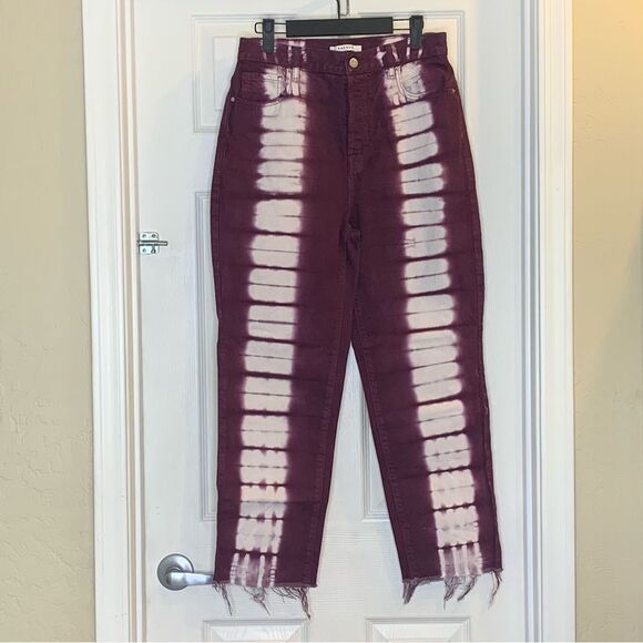 PacSun Tie-Dye High Rise Straight Button Fly Jeans Size 28 - Picture 9 of 10